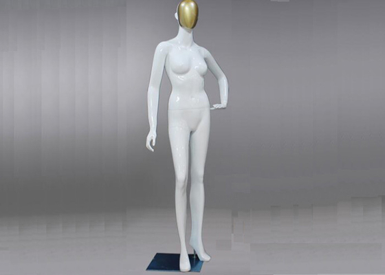 Clothing Store Display Mannequins / Female Full Body Mannequins With Golden Head supplier