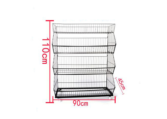 Wire Metal Iron Steel Supermarket Display Shelf With KD Version 3-6 Layer supplier