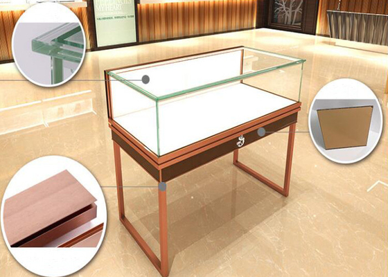 Multifunction Commercial Jewelry Display Cases Glass Top With Drawer Board supplier