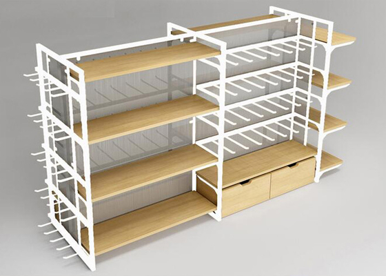 Metal Frame Retail Display Shelves , Multiuse Convenience Store Shelving Four Sides supplier