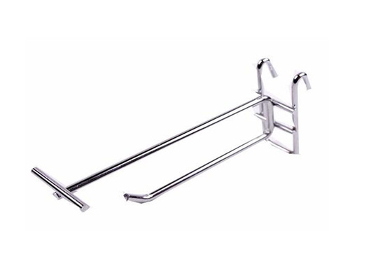 Brushed Steel Product Display Hooks For Supermarket / Retail Store Silver Color supplier