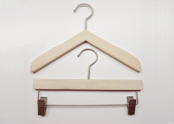 Triangle Style Solid Wooden Retail Store Hangers For Women / Kids Clothes supplier