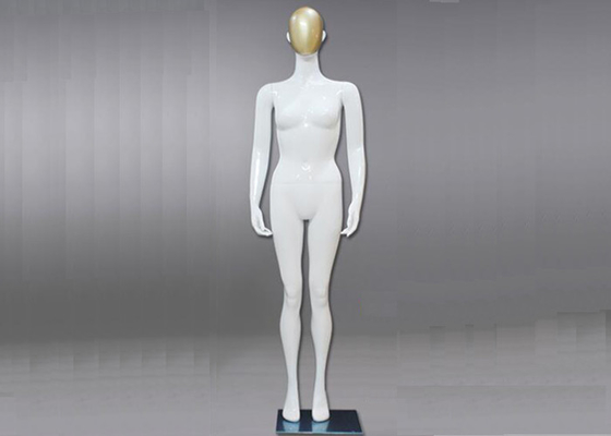 Clothing Store Display Mannequins / Female Full Body Mannequins With Golden Head supplier