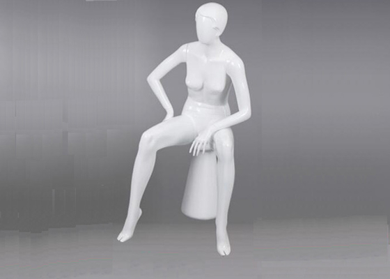 Full Body Female White Shop Display Mannequin Sitting Pose Style For Clothing Store supplier
