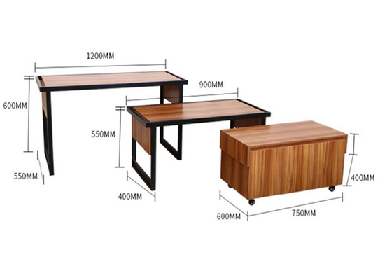Walnut Plywood Board Clothing Store Display Tables On Four Wheels OEM &amp; ODM supplier