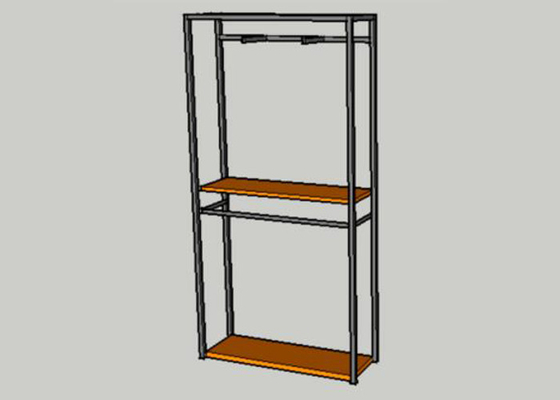 Wooden Retail Garment Display Stands , Clothes Hanging Rack With Shelves supplier