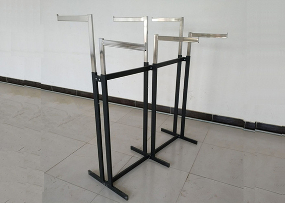 Double Sided Clothing Store Display Racks , Clothes Display Hanger Stand supplier