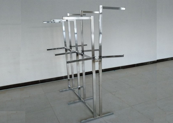 Double Sided Clothing Store Display Racks , Clothes Display Hanger Stand supplier