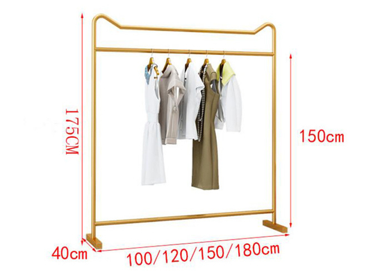 201 Steel Clothes Display Stand For Lady 's Clothing Metal Plating Golden Color supplier