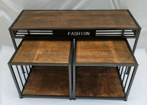 Promotion Wood Veneer Retail CLothes Display Stand , Display Nesting Tables For Shoes / Clothing / Suitbag supplier