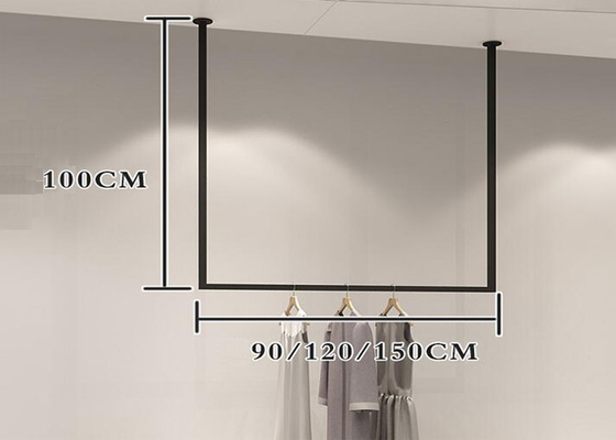 Pensile Style Clothing Display Rack , Retail Store Fixtures Iron Baking Material supplier