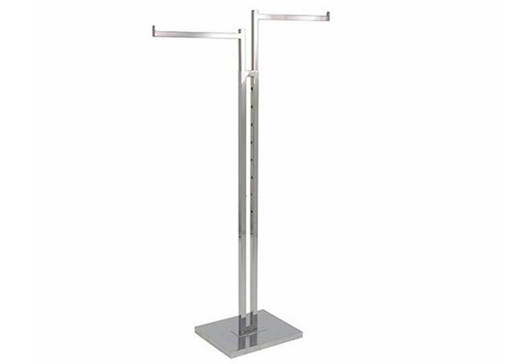 Two Ways Steel Material Garment Display Stands With 10mm Metal Base supplier