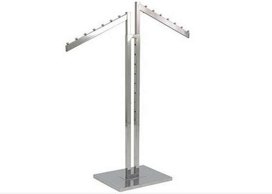 Two Ways Steel Material Garment Display Stands With 10mm Metal Base supplier