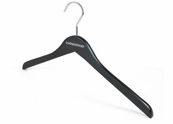 Flat Or Curved Clothing Store Hangers With Solid Wodden / Shop Coat Hangers supplier
