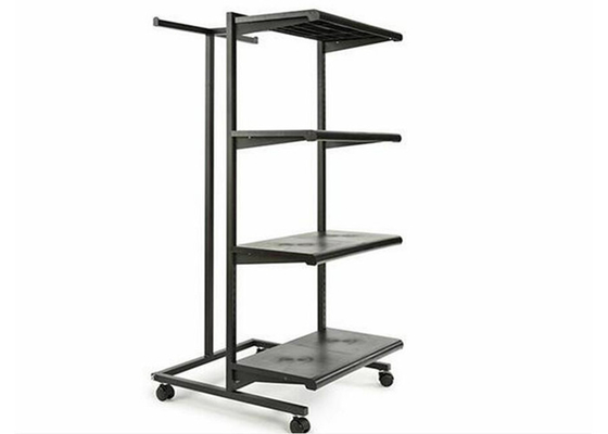 Multifunction Light Weight 4 Wheels Clothing Display Rack / Clothing Store Racks And Shelves supplier