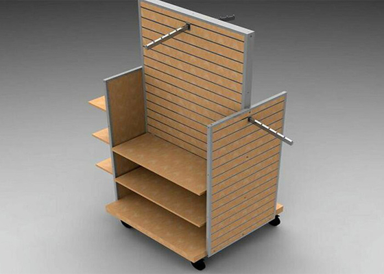 Strong Flooring Slatwall Shelves Clothing Display Rack With Silver Aluminum Slot supplier