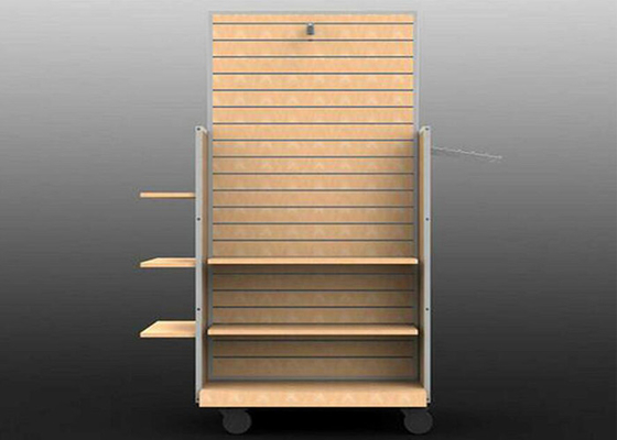Strong Flooring Slatwall Shelves Clothing Display Rack With Silver Aluminum Slot supplier