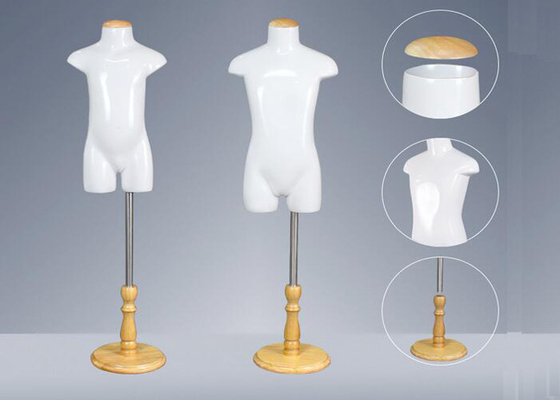 Half Body Glossy White Standing Child Clothes Mannequin Environmental Material supplier
