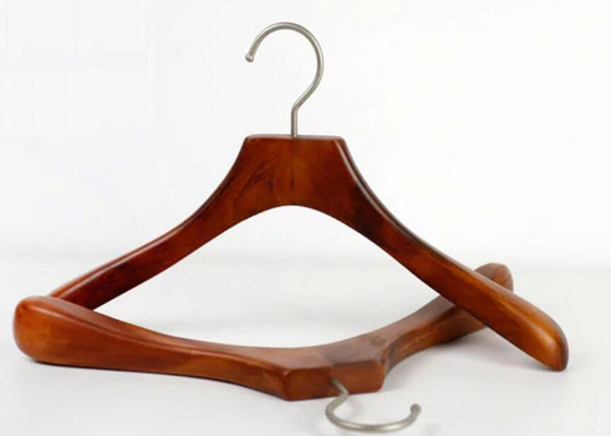 45CM Of Length Solid Wooden Clothing Store Hangers For Bussines Suit supplier