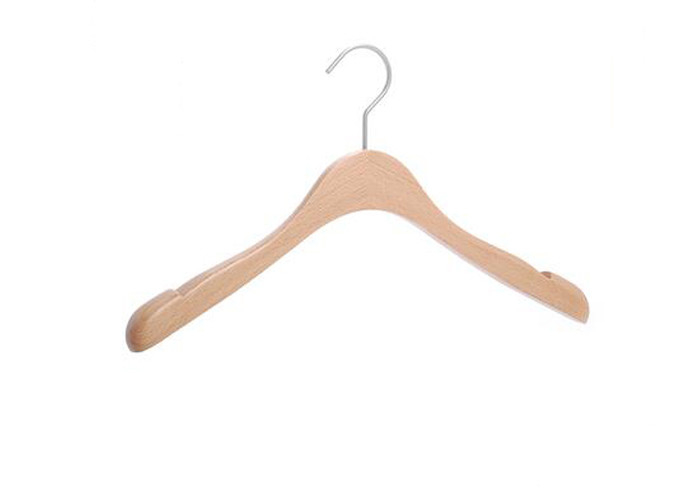 Beech Solid Wooden Garment Display Hangers Anti - Slip For Retial Clothing Store supplier