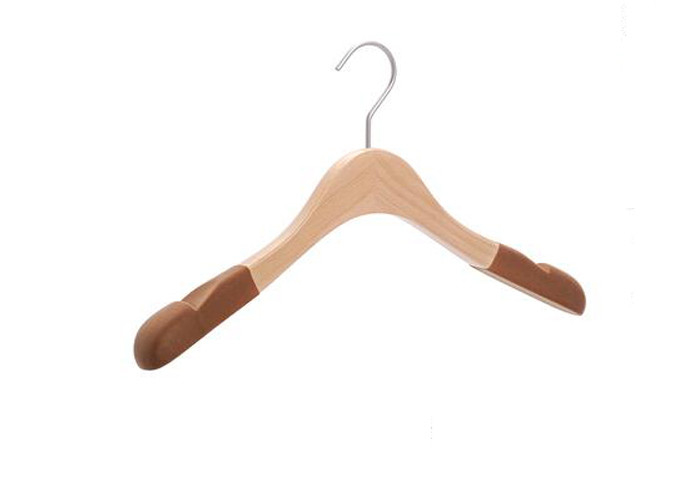 Custom Heavy Duty Clothing Store Hangers , Wooden Retail Hangers With Lint supplier