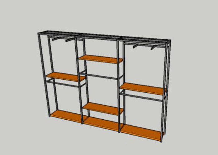 Wooden Retail Garment Display Stands , Clothes Hanging Rack With Shelves supplier