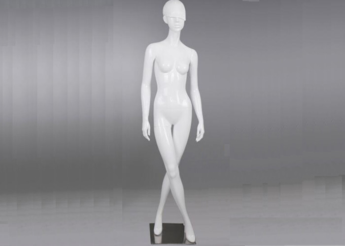 High End Styled Pose Female Matte White Full Body Mannequin w// Egg Head.